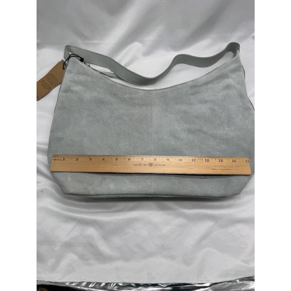Margot New York Gabi Maxi Hobo Bag Womens Large Mint Suede Leather Purse Boho - Picture 12 of 12